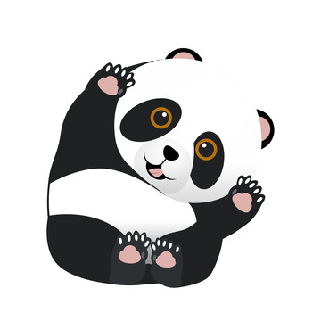 动物元素卡通熊猫国宝坐