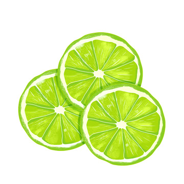 新鲜柠檬片元素
