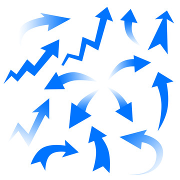 矢量蓝色渐变箭头