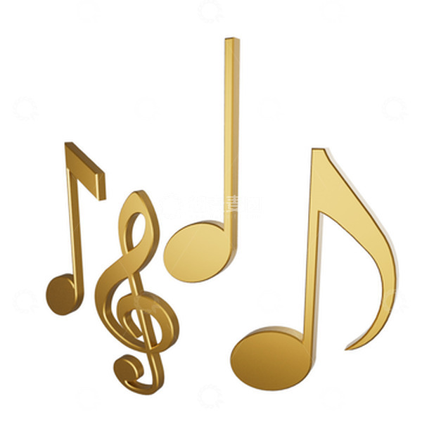 源文件下载【趣麦麦图】-金色节拍音符