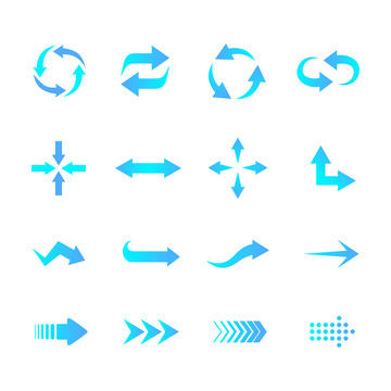 蓝色渐变科技箭头