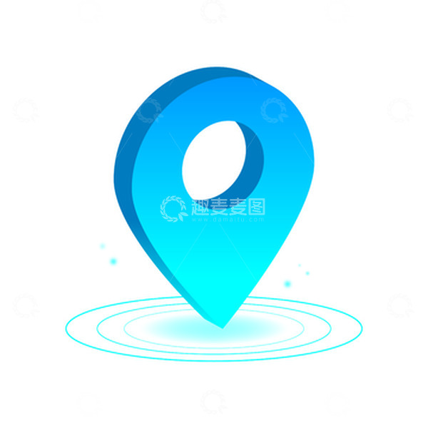 源文件下载【趣麦麦图】蓝色智能科技感立体定位图标元素