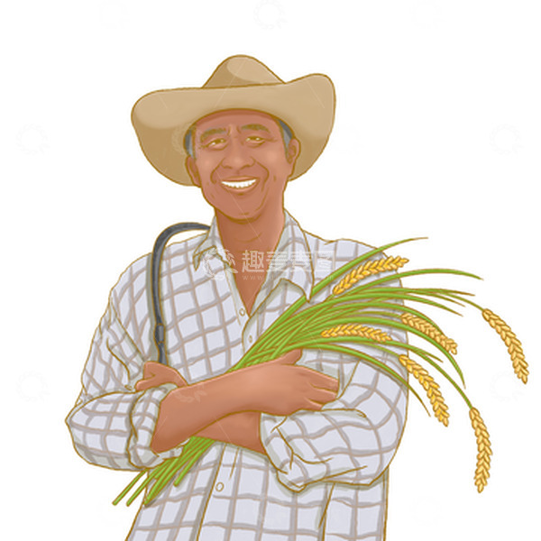 源文件下载【趣麦麦图】小满农民麦子插画元素