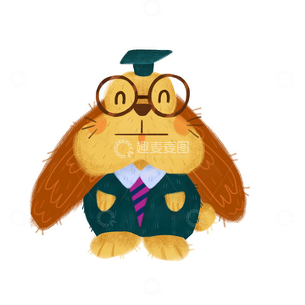 源文件下载【趣麦麦图】三好学生兔子