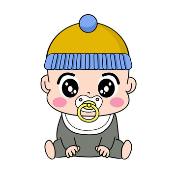 婴儿 小孩 插画 人物 扁平  baby