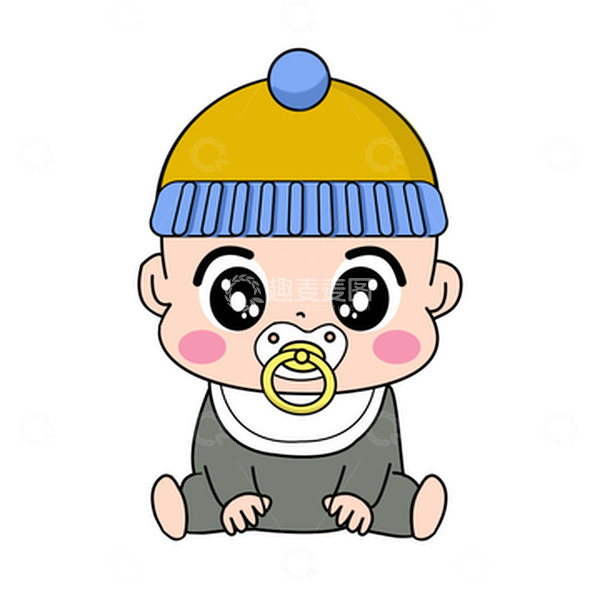 源文件下载【趣麦麦图】-婴儿 小孩 插画 人物 扁平  baby