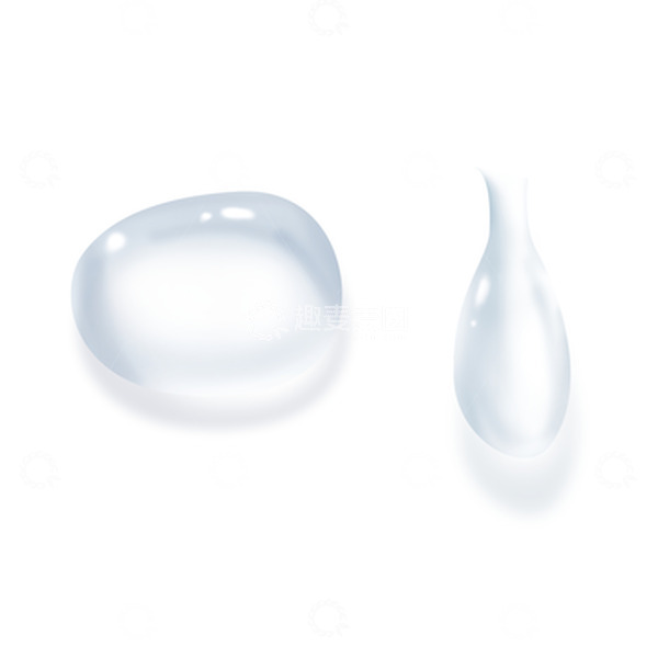 源文件下载【趣麦麦图】手绘透明水滴
