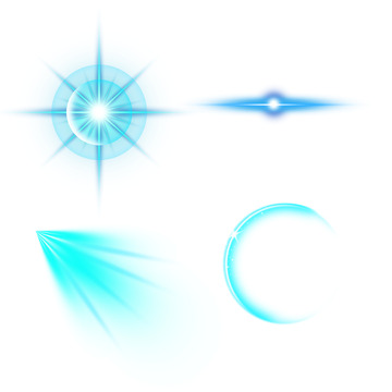 蓝色光效光影点光元素