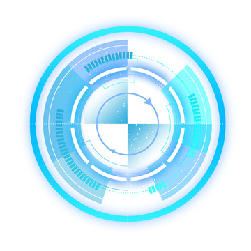 蓝色科技信息虚拟点线圆环商务扫描