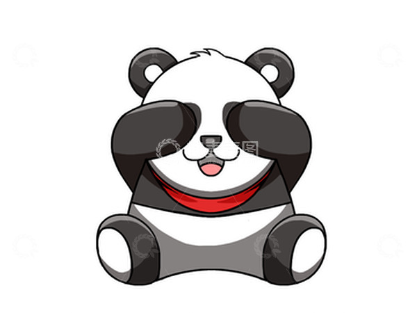 源文件下载【趣麦麦图】捂眼睛的熊猫小可爱