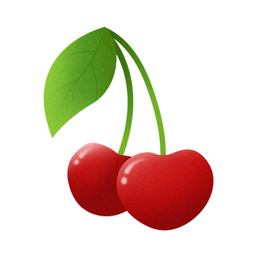 手绘机理风水果红樱桃