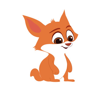 手绘卡通可爱狐狸