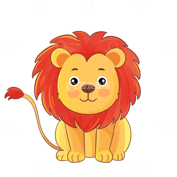 源文件下载【趣麦麦图】-卡通风格动物小狮子元素