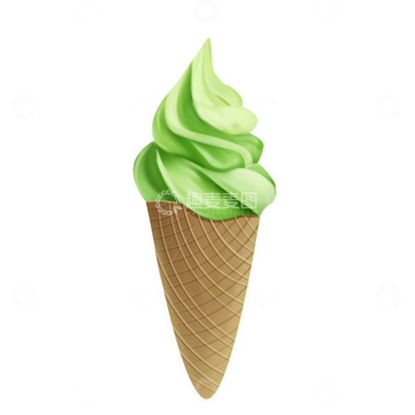 源文件下载【趣麦麦图】-夏天美食冷饮小吃抹茶冰淇淋