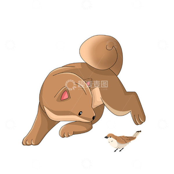 源文件下载【趣麦麦图】追麻雀的中华田园犬