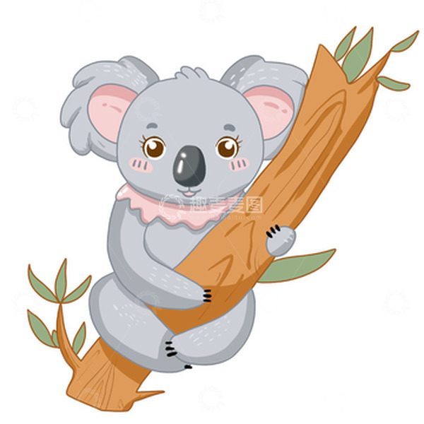 源文件下载【趣麦麦图】考拉，手绘动物，卡通动物，手绘考拉，