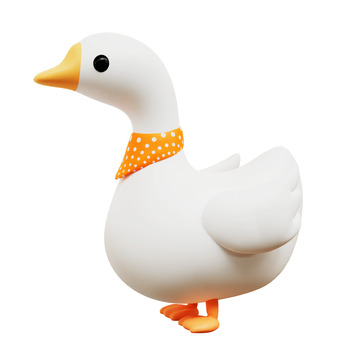 3D卡通动物白鹅
