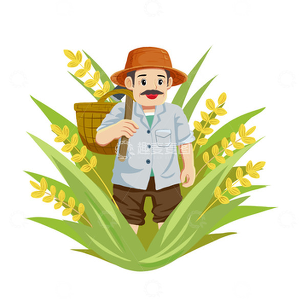 源文件下载【趣麦麦图】耕种的农民伯伯