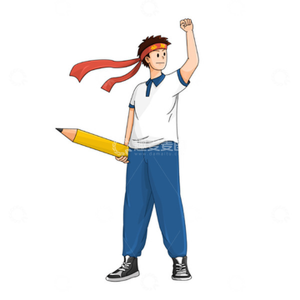 源文件下载【趣麦麦图】高考必胜学生人物元素