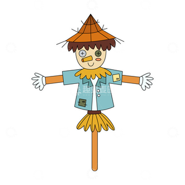源文件下载【趣麦麦图】芒种节气卡通稻草人