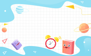 扁平风格开学季文具插画背景