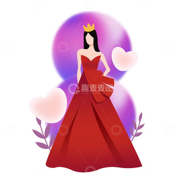 源文件下载【趣麦麦图】妇女节美女人物装饰元素