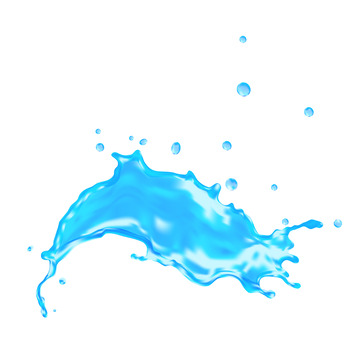蓝色海水水花矢量元素