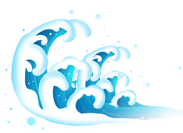 夏天蓝色海浪浪花