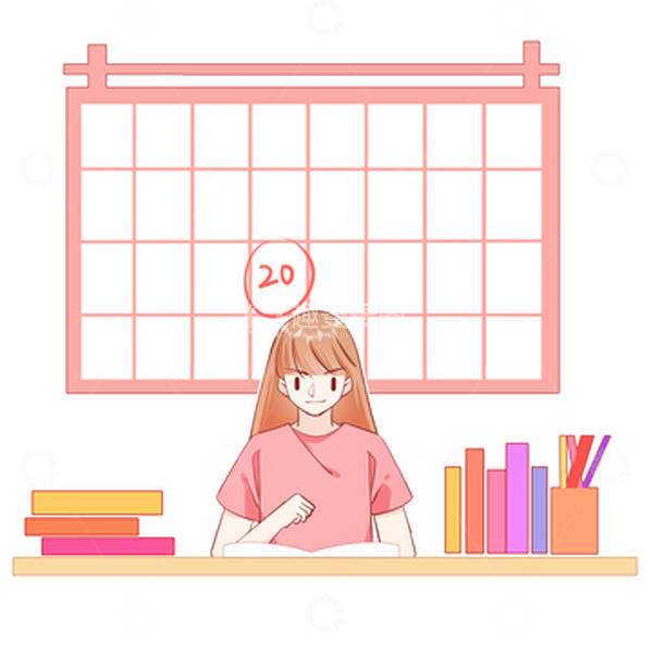 源文件下载【趣麦麦图】高考女生刻苦学习