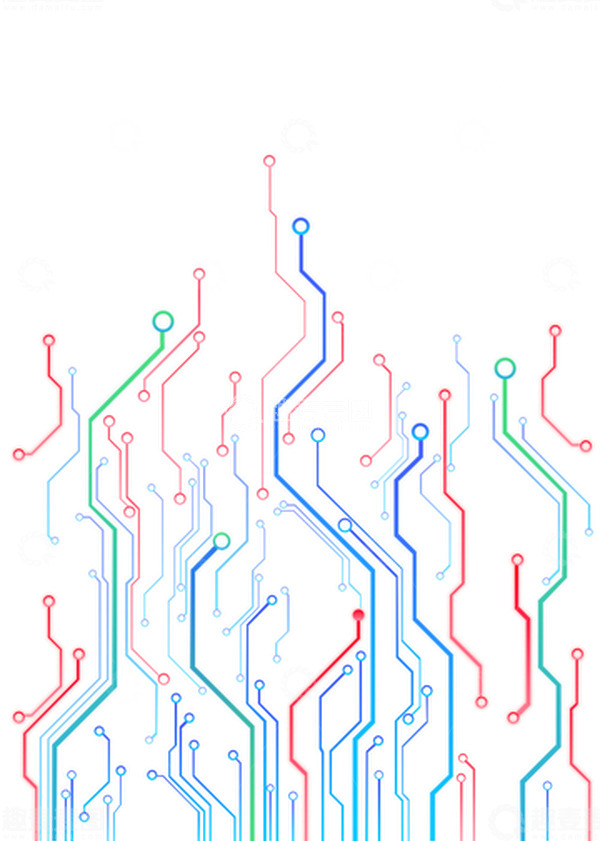 源文件下载【趣麦麦图】多色发光电路板线条信息可视化