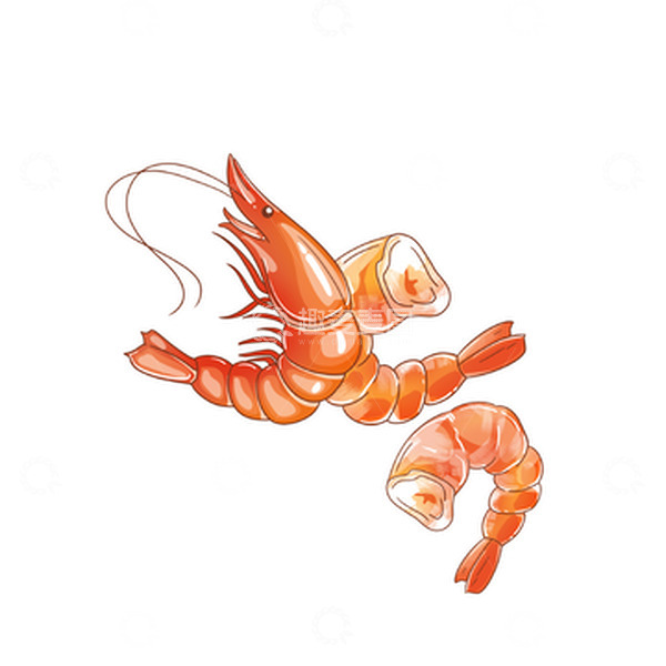 源文件下载【趣麦麦图】大虾海产品元素