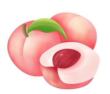 夏季新鲜好吃的水果水蜜桃元素