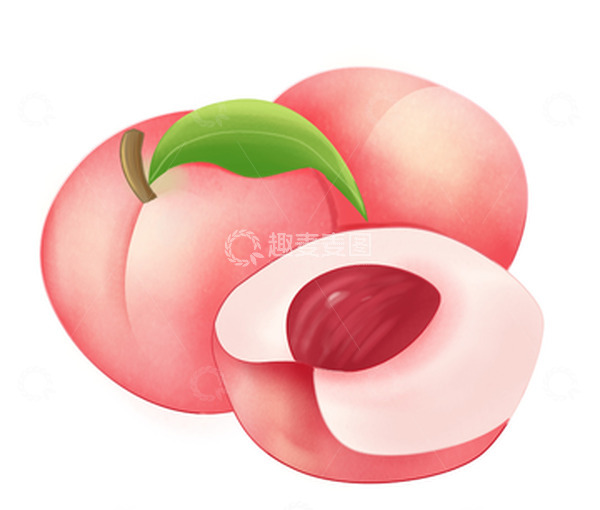 源文件下载【趣麦麦图】夏季新鲜好吃的水果水蜜桃元素