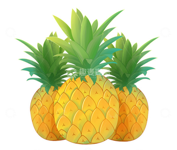 源文件下载【趣麦麦图】新鲜水果菠萝元素