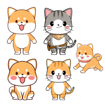 可爱的喵星人和汪星人 二次元