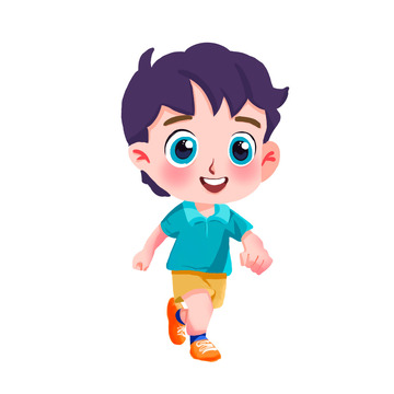 六一儿童节小男孩手绘插画元素