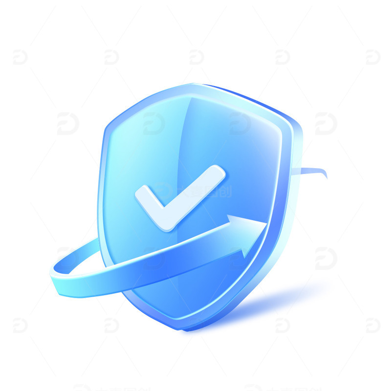 源文件下载【趣麦麦图】蓝色科技互联网安全盾牌元素