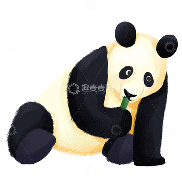 源文件下载【趣麦麦图】-国宝熊猫动物吃竹子