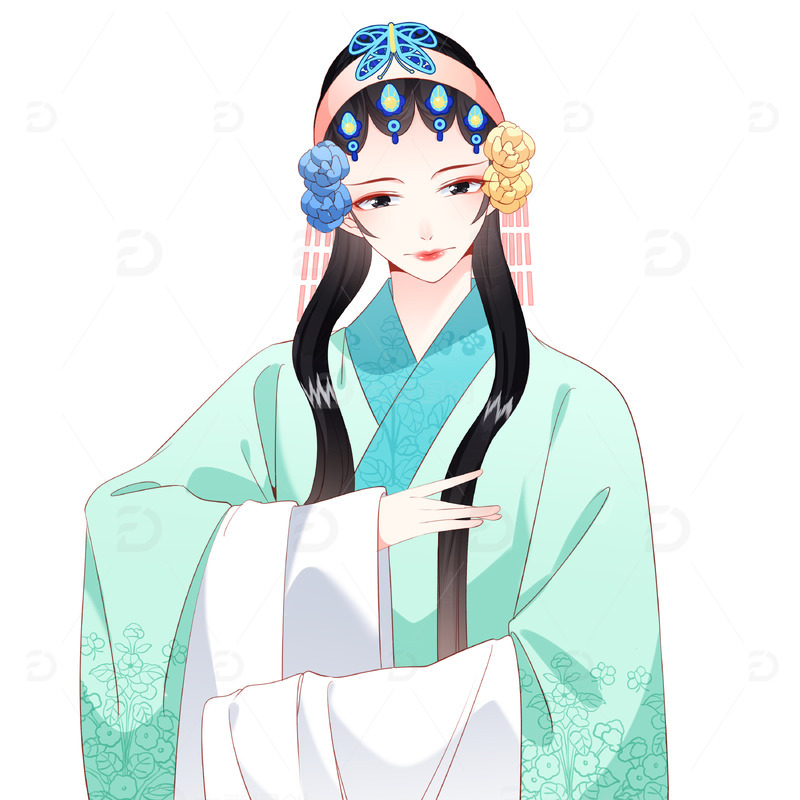 源文件下载【趣麦麦图】戏曲人物古装美女