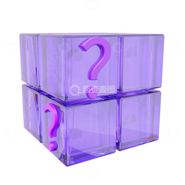 源文件下载【趣麦麦图】3D紫色盲盒装饰