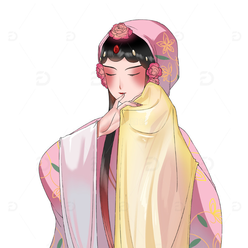 源文件下载【趣麦麦图】戏曲人物粉红色衣服古装美女