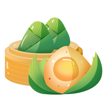 中国风端午节美食粽子插画元素