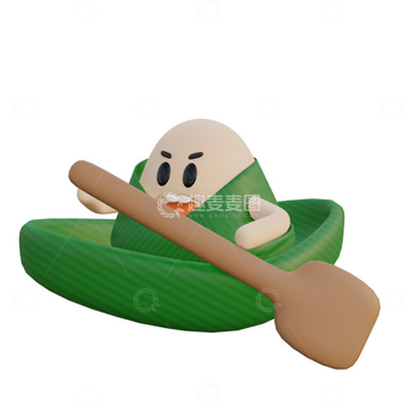 源文件下载【趣麦麦图】端午节卡通粽子划船