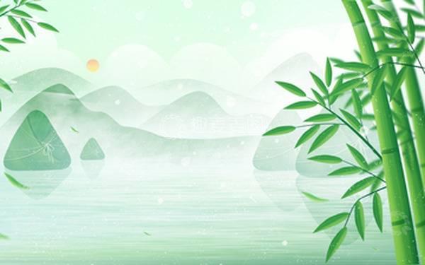 端午节粽子绿色大气端午海报背景