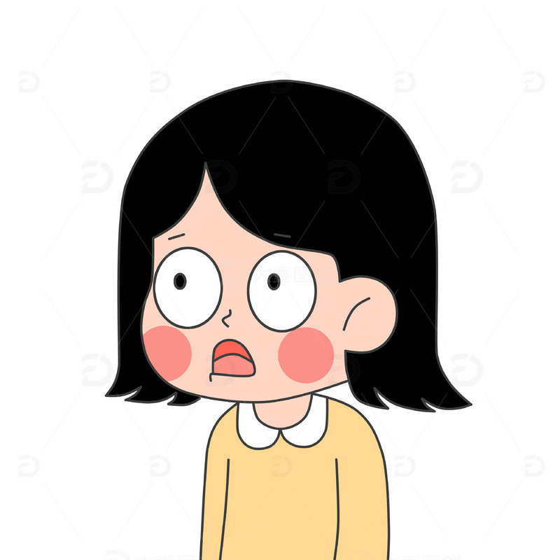 源文件下载【趣麦麦图】女孩吃惊表情包