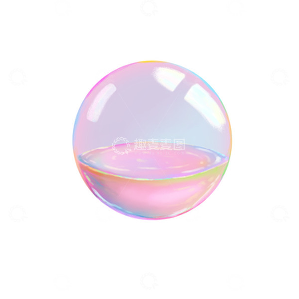 源文件下载【趣麦麦图】手绘水晶泡泡彩色液体