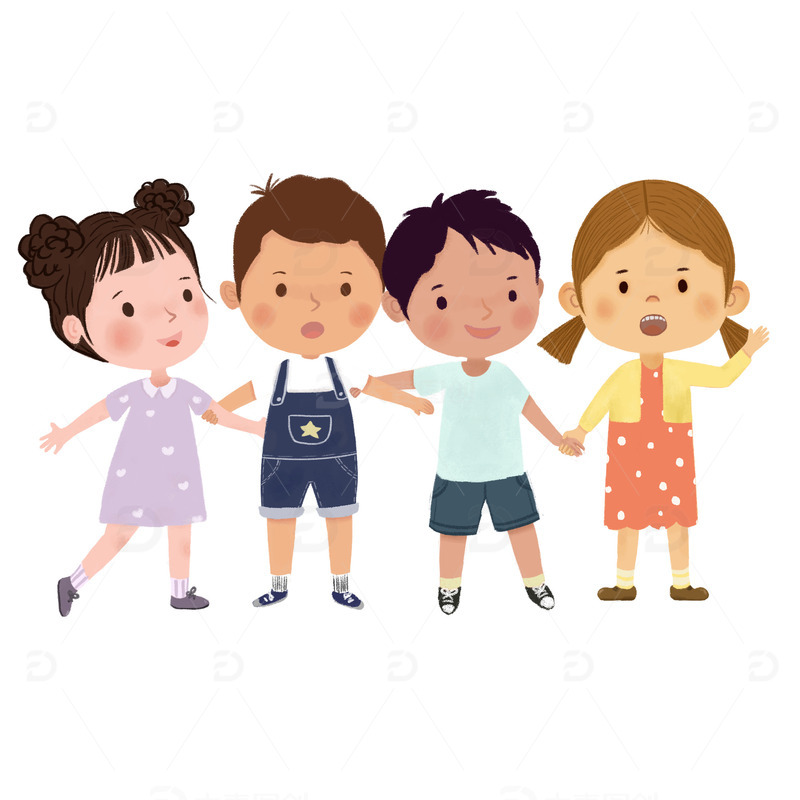 儿童手拉手唱歌