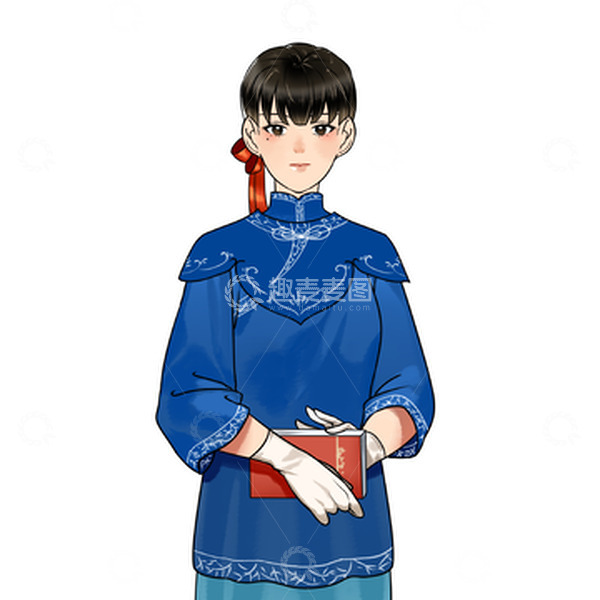 源文件下载【趣麦麦图】民国服饰妇女节美女人物