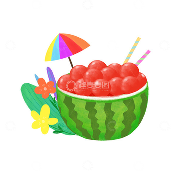 源文件下载【趣麦麦图】夏季水果西瓜