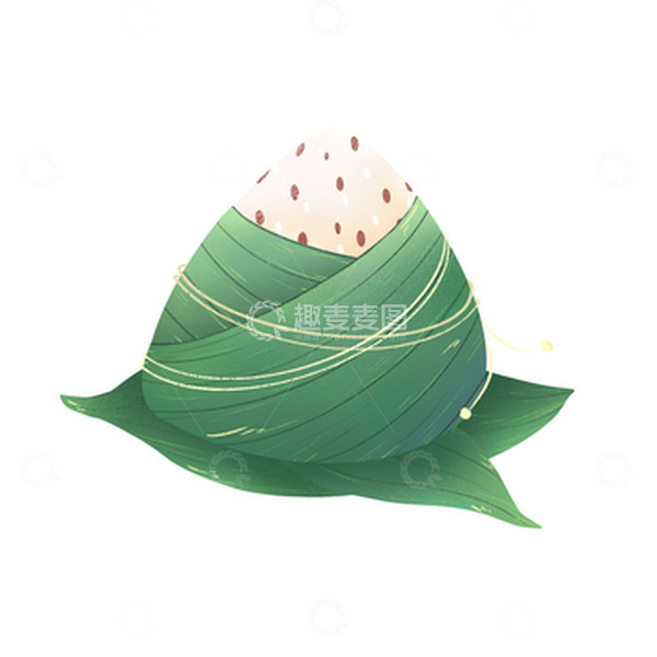 源文件下载【趣麦麦图】-手绘卡通端午节粽子粽叶元素